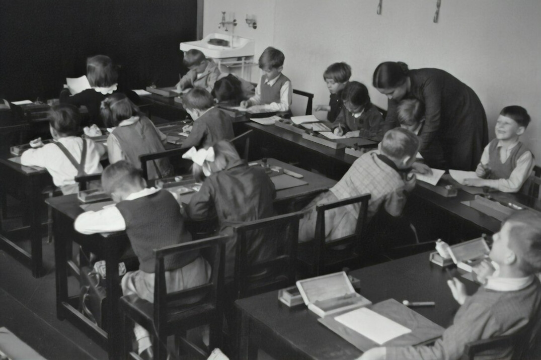 programming students in classroom