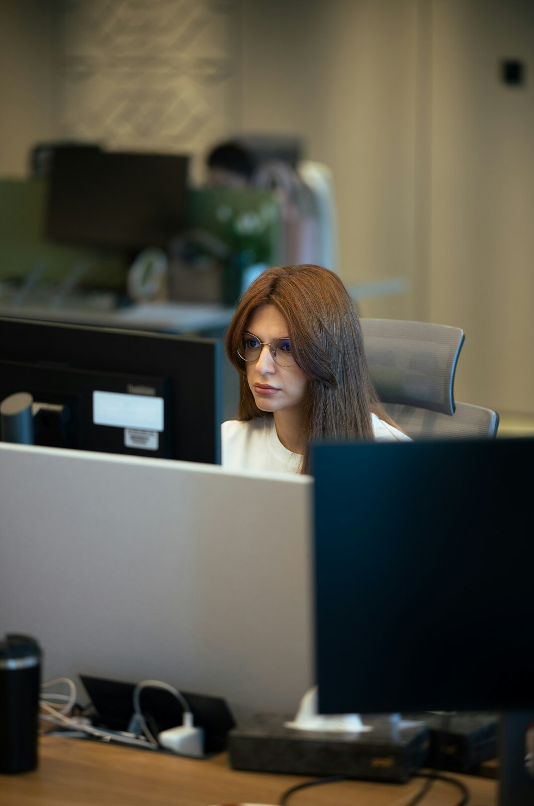 woman developer at desk
