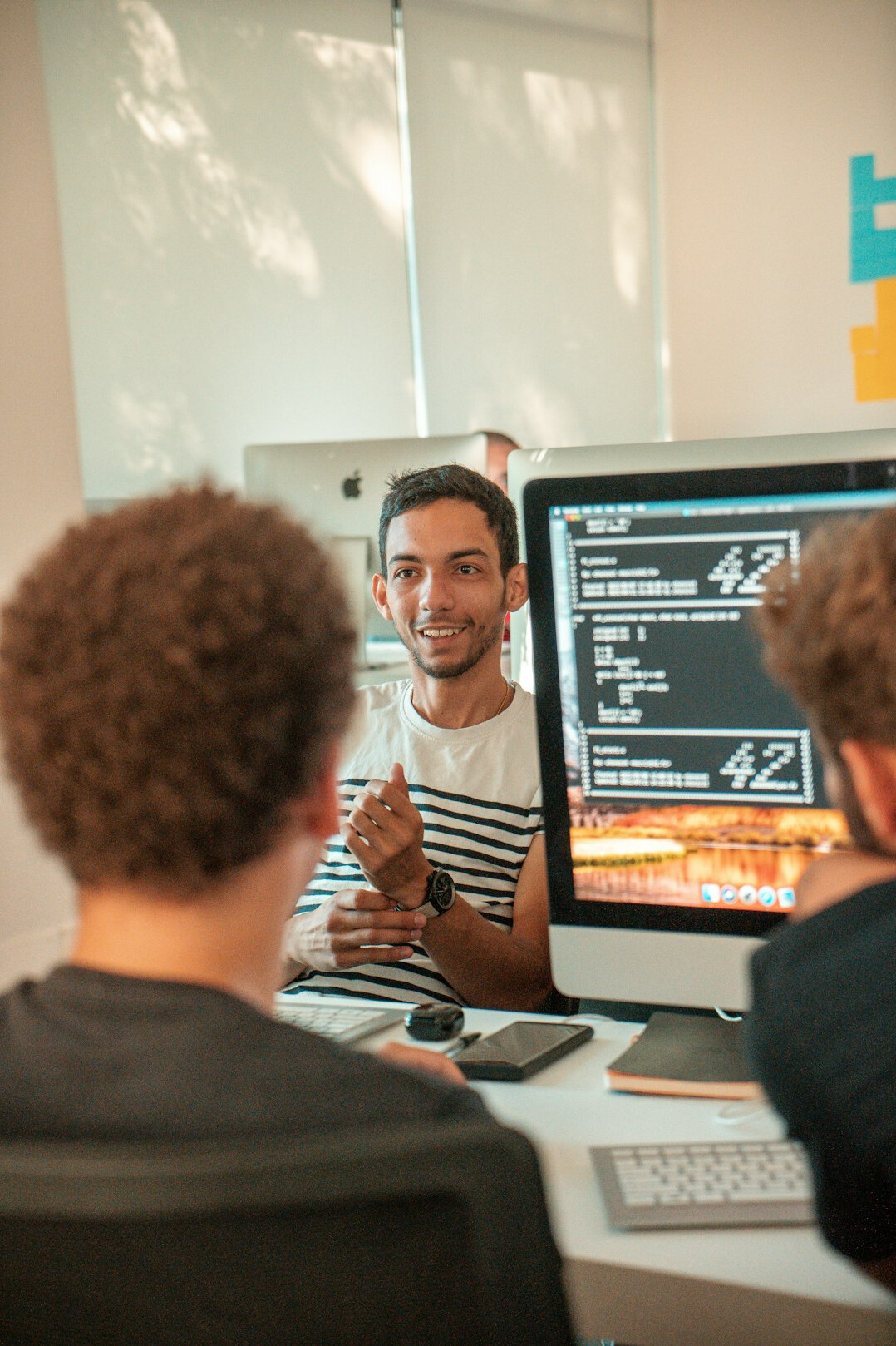 group of students in coding workshop