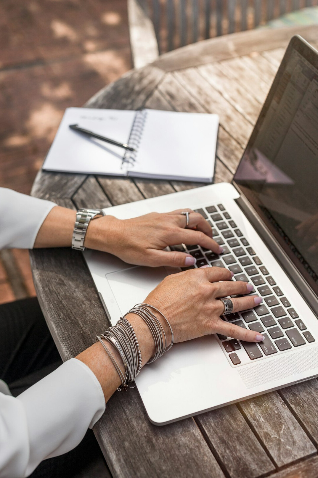 woman working on laptop